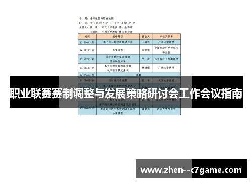 职业联赛赛制调整与发展策略研讨会工作会议指南